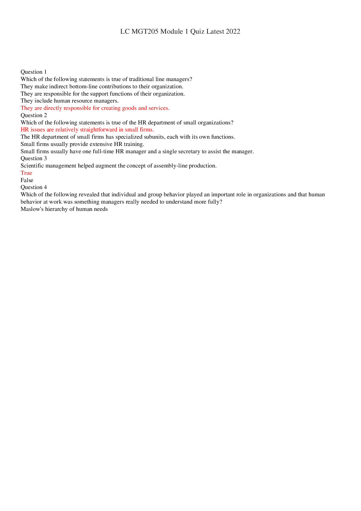 Preview image for LC MGT205 Module 1 Quiz Updated/LC MGT205 Module 1 Quiz Updated